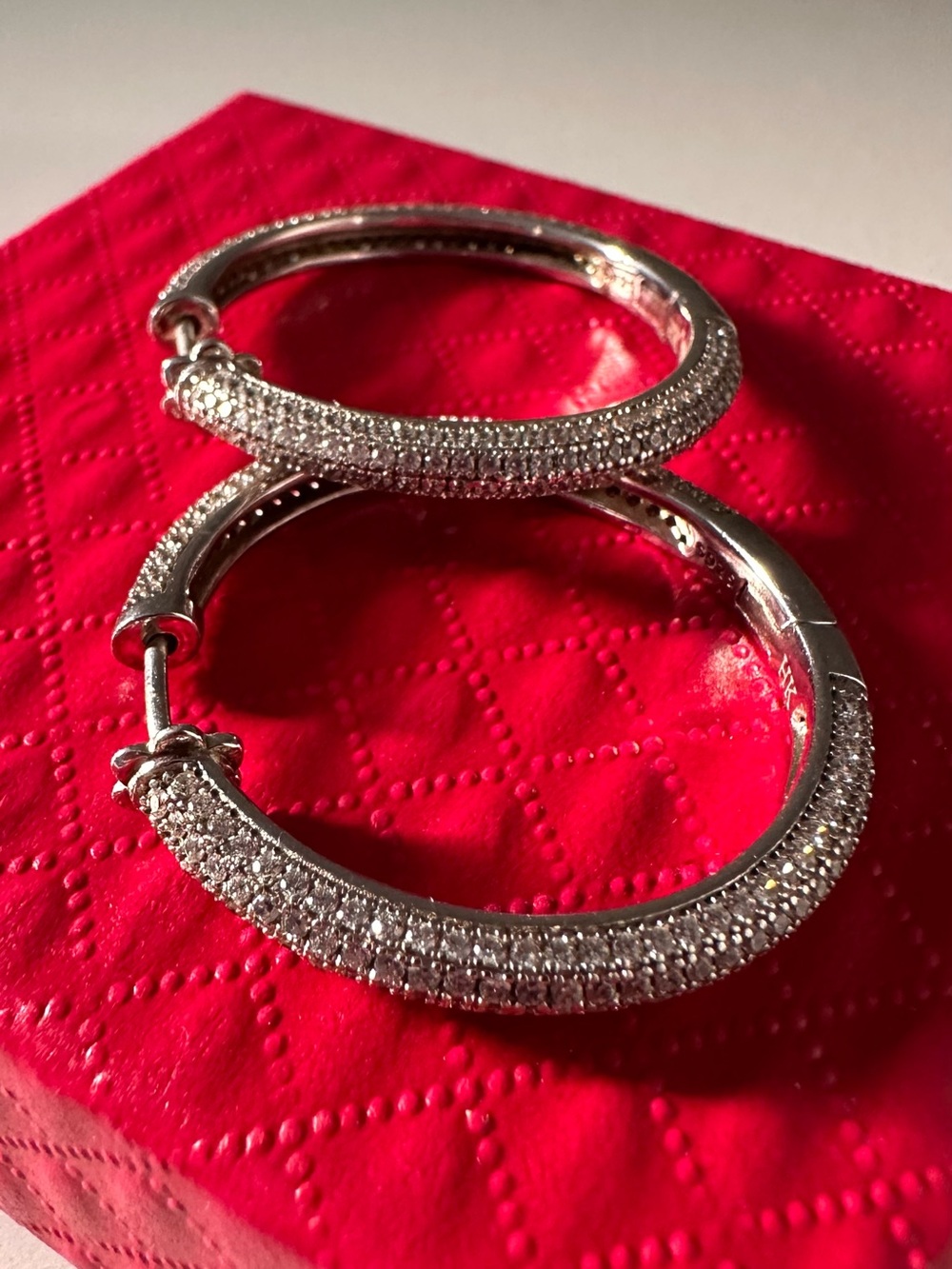 Pavé Crystal Silver Hoop Earrings - Sparkling Silver Hoops